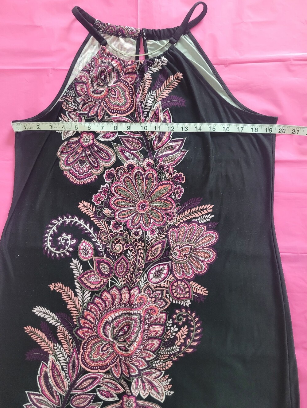 INC Paisley Midi Dresses  in Cream, Purple, Black, Brown, Pink - Picture 13 of 16